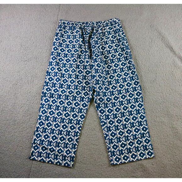 Bryn Walker Pants S Wide Leg Linen Aztec Print Blue White Italian Fabric USA - Picture 2 of 9